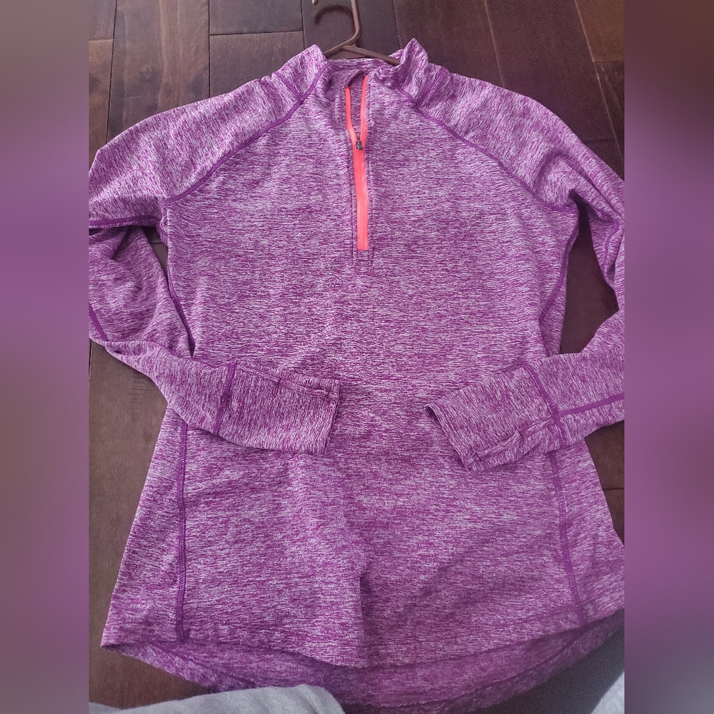 Tangerine Women's Heathered Purple Quarter-Zip Sweater Size medium Womens